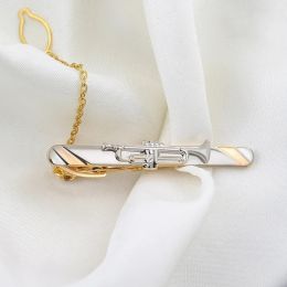 Clips Creative Musical Instrument Note Design Dual Colour Electroplated Tie Clip Men's Wedding Concert Dress Personalised Accessories