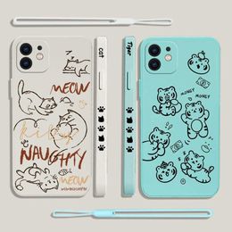 Cell Phone Bumpers Cartoon Animal Cat Tiger Money Phone Case For Samsung Galaxy S23 S22 S21 S20 Ultra Plus FE S9 S10E Note 20 ultra 9 Plus Cover Y240423
