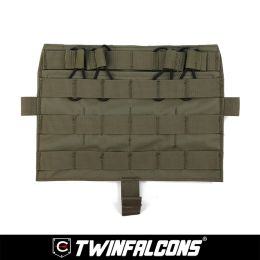 Bags TWM081 Delustering TwinFalcons Tactical Detachable Flap QUAD SMG Mag Flat Panel for Plate Carrier Tactical Vest