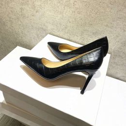 Designer Black High Heels Womens Spring New Sexy Slim Pointed Thin Heel Shoes with Simple and Elegant Work Shoes