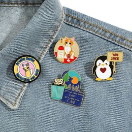 Halloween funny animals quotes enamel pin Cute Anime Movies Games Hard Enamel Pins Collect Metal Cartoon Brooch Backpack Hat Bag Collar Lapel Badges