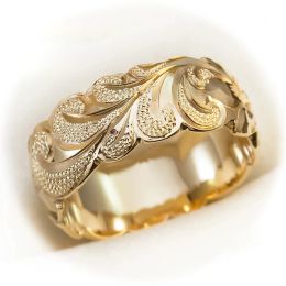 Bands Huitan Aesthetic Floral Pattern Ring Wedding Accessories for Women New Unique Design Flower Leaf Rings Party New Fashion Jewellery