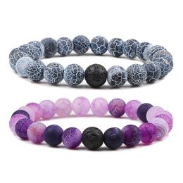 Strands 10 Colours Buddhist Natural Stone Beaded Bracelet Charm Distance Elastic Bracelets Bangles for Men Women Best Friend Jewellery Gift