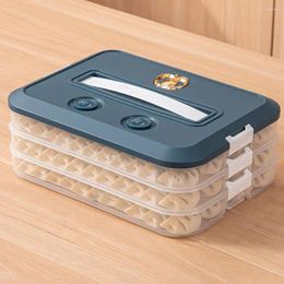 Storage Bottles Odor-free Food Container Capacity Dumpling Box With Portable Handle Airtight Lid Organize Preserve For Refrigerator