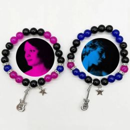 Bangle 2pcs Couple Guitar Beads Bracelet Tv Girl Matching Bracelets Who Really Cares Album Inspired Bracelets Best Friends Jewelry Gift