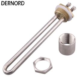 Parts DERNORD Water Heater 220v 750w 1000w 1500w DN25 SUS304 Electrical Heating Element Immersion Tube Water Heater Element