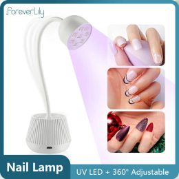 Kits 24wmini Nail Dryer Wireless Led Uv Nail Lamp Fast Curing Gel Polish Manicure Lamp Nail Art Tool with 360° Freely Adjustable Tube