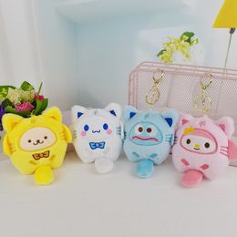 Japanese Kuromi plush pendants cute pudding fish monster costume cat buns plush toy doll pendants