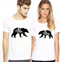 Women's T Shirts Fashion Tee Shirt Summer Couple T-shirt For Lovers Printing Bear Funny Women And Men Short Sleeve Loose