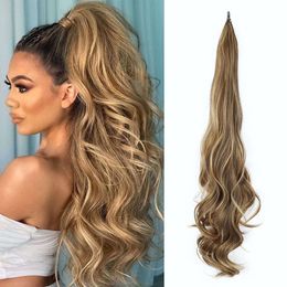human curly wigs Wig 28INCH long ponytail wig wrap around hair extensions for women with ponytail braids and stick hair