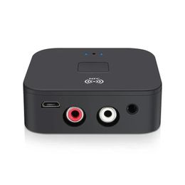 Bluetooth 5.0 RCA Audio Receiver APTX 3.5mm AUX Jack Music Wireless Bluetooth Adapter with NFC for Car TV Computer Speakers