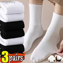 Men's Socks Mens cotton short socks black and white breathable outdoor spring and autumn 3 pairs/batch yq240423