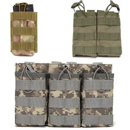 Holsters Tactical Molle Bag Airsoft Triple Magazine Pouches Gear Ak M4 Utility Paintball Survival Waist Bag Tool Pouch