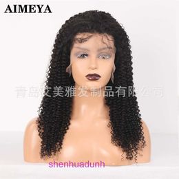 Real hair headgear HD13 * 6 front lace wig small curly new style