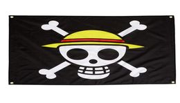 Custom One Piece Straw Hat Pirate Flags Banners 3x5ft 100D Polyester High Quality With Brass Grommets8635043