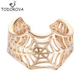 Bands Todorova Resizable Spiderweb Ring Vintage Open Hollow out Spider Web Rings for Women Gift Steampunk Accessories