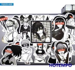 30pcs Sexy Anime Girls Black White Manga Otaku Waifu Phone Laptop Car Stickers for Notebooks Skateboard Motorcycle Bike Sticker Ca7321377