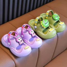 Slipper Summer Children Slippers Cute Cartoon Dinosaur Rabbit Beach Sandals For Boys Girls Soft Cosy Flip Flops Non-Slip Home Kids Shoes Y240423