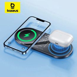 Chargers Baseus 20W Dual Wireless Chargers for iPhone 15 14 Airpod Pro Fast Qi Wireless Charger for Samsung Xiaomi 12 Pro Charging Pad