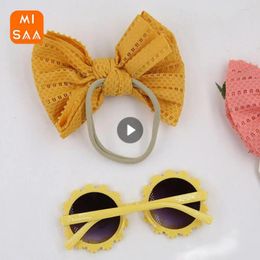 Dog Apparel Childrens Sunglasses Hairband Set Clear And Bright With A Sense Of Texture Fashionable Sunflower Bow Hair Band