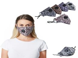 Face Mask With Valve Cotton Dust Mask Leopard Camouflage Washable Mouth Masks For Adult Women Men Reusable Mask Protective Fashion8512030