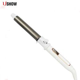 Hair Curlers Straighteners USHOW Professional Ceramic Hair Curler LED Digital Temperature Display Curling Iron Roller Curls Wand Waver Fashion Styling Tool Y2405
