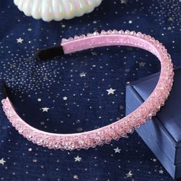 Hair Accessories 1 Casual Band With Hand Pink Crystal Glass Diamond Beads For Seaside Vacation Children's Headband