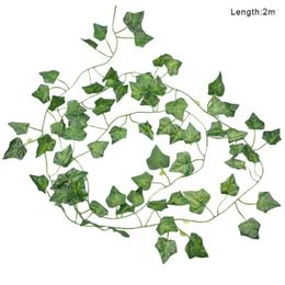 Decorative Flowers 2m Wedding Decorations Ivy Vine Artificial Leaf Silk Arch Decor With Green Leaves Hanging Wall Garland