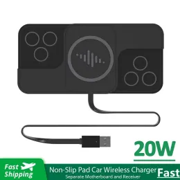 Chargers 20W Wireless Charger Car Wireless Charging Dock Pad For iPhone 14 13 12 11 Samsung Xiaomi AirPods Fast Phone Car Chargers Stand