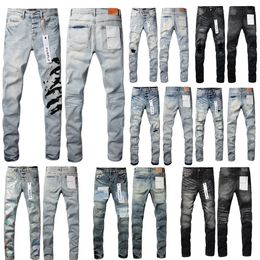 Mens jeans designers purple jeans for mens jean purple brand jeans womens stached baggy jeans woman black Purple Jeans Hole Designer Mens Women Jeans Top Quality Pant