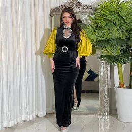 Ethnic Clothing Velvet Diamond For 2024 Elegant Abaya Women Muslim Long Maxi Dress Turkey Dubai Evening Party Arab Gown Vestidos Jalabiya