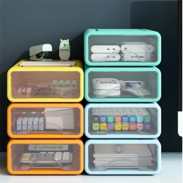 Drawers Drawer Type Plastic Storage Container Stackable Desk Closet Organiser Box for Cosmetics Home Office Stationery Storage Holder