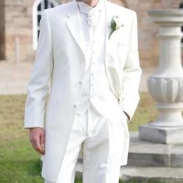 Men's Suits Ivory Formal Wedding Elegant Men Suit Groom Tuxedo Prom Slim Fit Blazers Hombre High Quality Custom 3 Piece Set Costume Homme