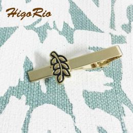 Clips New Arrival Masonic Sprig of Acacia Hiram Abiff Leaf Enamel Tie Clips regalia Freemason Akasha Tie Bar