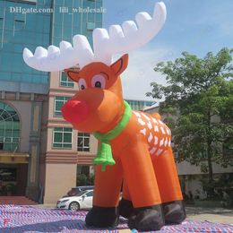 wholesale Outdoor activities 6m 8m Red-Nosed Giant Christmas inflatable Reindeer Inflatable Rudolph animal model for Xmas Holiday