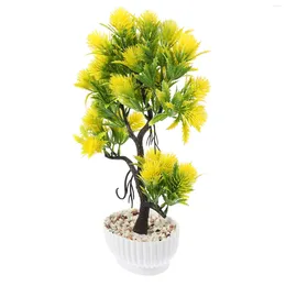 Decorative Flowers Artificial Pine Tree Flower Bonsai Office Dining Room Table Decor Ornament Plastic Fake