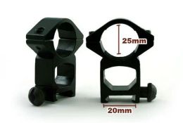 Scopes 2 Pcs 25mm High Profile Weaver Mount for 20mm Rail Tactical Rifle Scope Mount Hunting Accessories