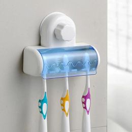 Heads Bathroom Accessories Set Toothbrush Holder Wall Mount Stand Tooth brush Holder Hooks Suction Cup Bathroom Tools Toothbrush Rack