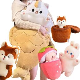 Toys 80CM Kawaii Taiyaki Cat Fruit Rabbit Plush Toys Animals Nest Throw Pillow Fish Cushion Dolls Birthday Gifts for Girls Home Decor