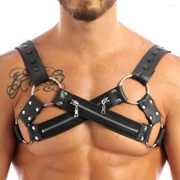Bras Sets Gay Rave Harness Men Belt Leather Sexy Fetish Nighclub Wear Tank Erotic Body Costume Underwear Sex