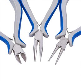 &equipments Pandahall Plier Sets For DIY Jewellery Making Tool Round Nose Side Cutting Pliers and Wire Cutters Blue 110~125x70mm Drop Shipping