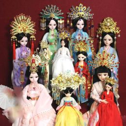 Jewelry HXXZ 18 Designs Big Phoenix Tiara 47cm 53cm 60cm SD Doll Not Human Size Vintage Toy Decorative Articles Handmade Hair Jewelry