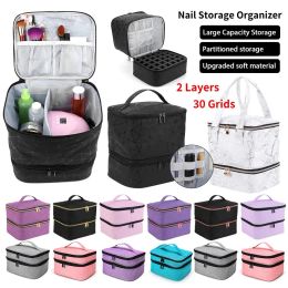 Bags Nail Organizer Box Storage Essential Oil Case 30 Bottles Nail Polish Storage Bag Container For Nail Art Handbag Nails Organizer