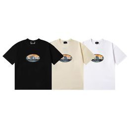 2024 tide brand new Junma Mountain cloud simple wind double yarn cotton casual short sleeve T-shirt men and women Joker T-shirt
