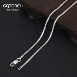 Necklaces S925 Sterling Silver 1.5mm Round Snake Chain Men and Women's Collarbone Sweater Necklace Minimalist Couple Jewellery
