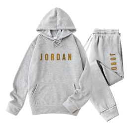 Autumn Winter Hoodies+Pants Two Piece Set Letter Printing Men Womens Hoodies Tracksuits Jogger Pants thick Warm Clothes Men