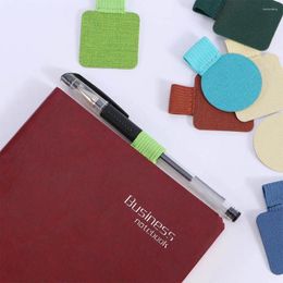 Desk PU Leather Notebooks Office Accessories Journals Pen Organiser Pencil Clip Clips Holder