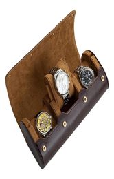 3 Slots Watch Roll Travel Case Chic Portable Vine Leather Display Watch Storage Box Slid in Out Watch Holder Organizer Gift 2205051932203