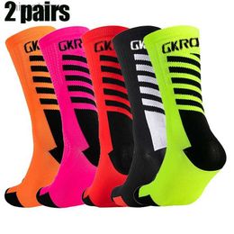 Men's Socks Compression cycling socks for men and women 2 pairs high quality suitable for outdoor cycling running professional sports new series yq240423