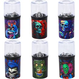 SKULL Electric Plastic Smoking Herb Grinders 2 Layer Tobacco Automatic USB Charger Cable Smash Spice Shredder Device Muller Smart Portable